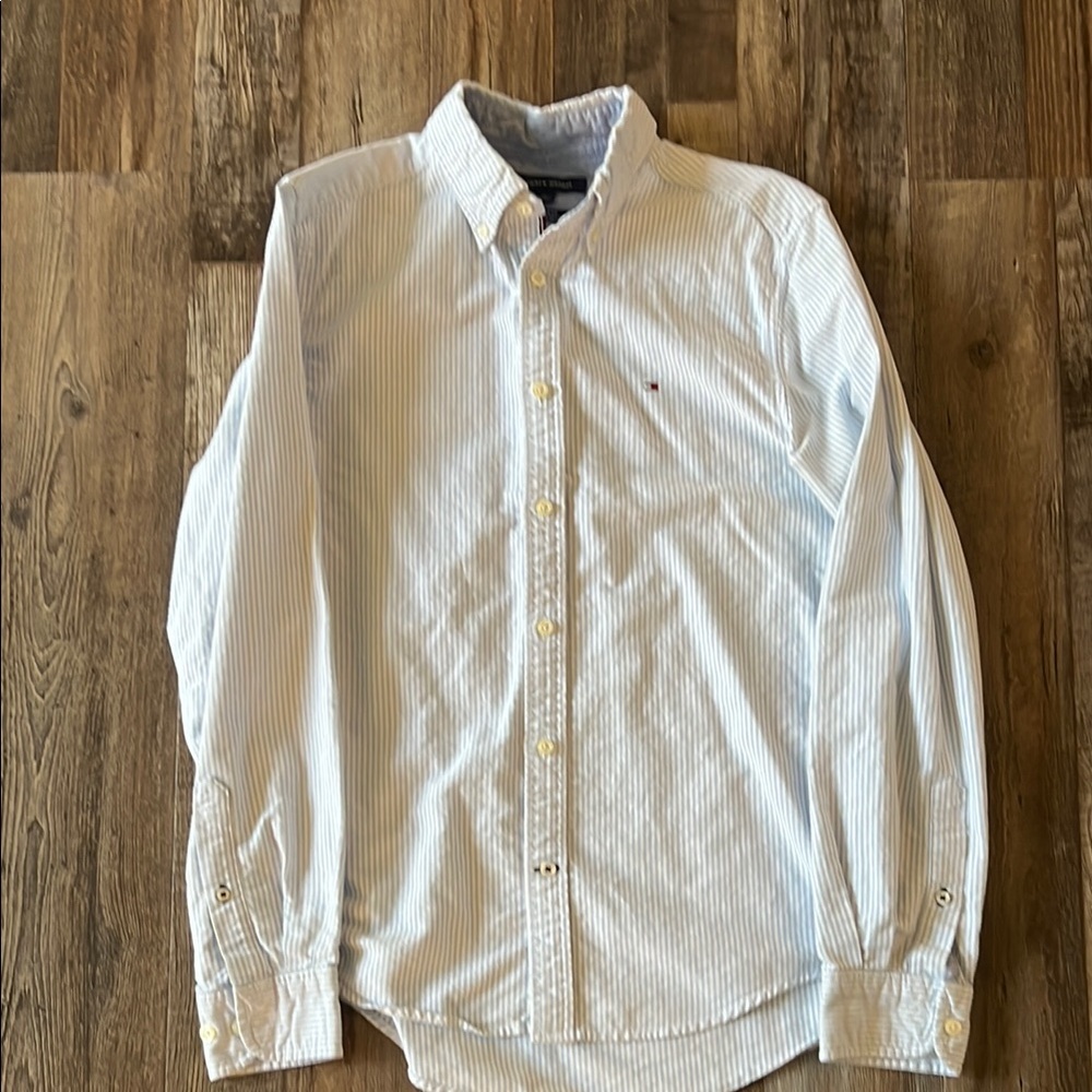 Tommy Hilfiger Light Blue Striped Button Down Shirt